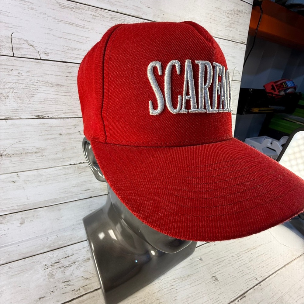 Scarface Shoe Palace Limited Release Snapback Hat Red The World Is Yours Cap